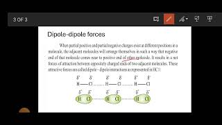 Dipoledipole forces chem 9 chap 4 [upl. by Yecniuq458]