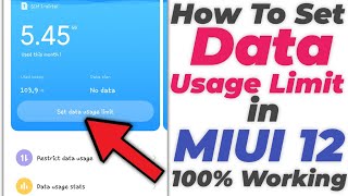 Enable Data Usage Limit In MIUI 12  Turn On Daily Data Limit In MIUI 12  Set Data Limit In MIUI 12 [upl. by Tarfe]