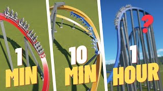 1 MINUTE Single Rail Coaster VS 1 HOUR Single Rail Coaster  Planet Coaster Challenge [upl. by Ientirb]