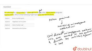 On culturing the young anther of a plant a botanist gog a few diploid plant [upl. by Drews]