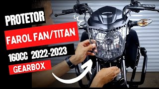 Protetor de Carenagem Farol Fan Titan 160 Honda [upl. by Aonian]