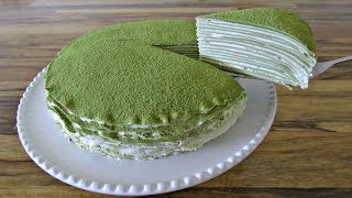 How to Make Matcha Crepe Cake  Matcha Mille Crepe Cake recipe [upl. by Mccullough]