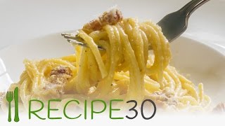 Spaghetti Carbonara the authentic Italian pasta recipe  By recipe30com [upl. by Neelram947]