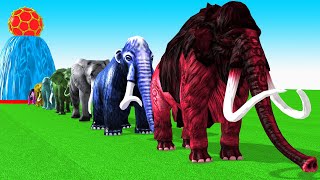 Paint Animals MammothWoolly MammothMastodonElephantTusked ElephantFountain Crossing Animal Game [upl. by Ulrica]