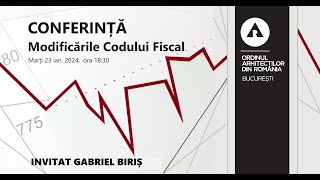 Conferința explicativă asupra modificărilor Codului Fiscal începând cu data de 1 ianuarie 2024 [upl. by Holtz531]