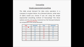 Forecasting  Simple exponential smoothing  Example 1 [upl. by Sheppard]