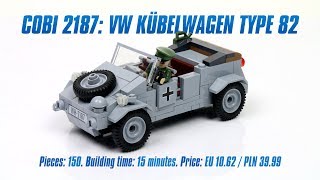 COBI 2187 VW Kübelwagen type 82 review amp speed build [upl. by Nnairol]