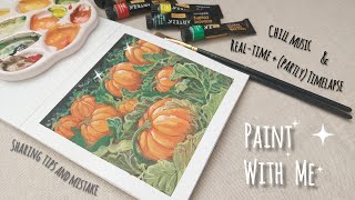 🎨✨Pumpkin Painting in Gouache  StepbyStep Tutorial for Beginners with Relaxing Music [upl. by Krause]