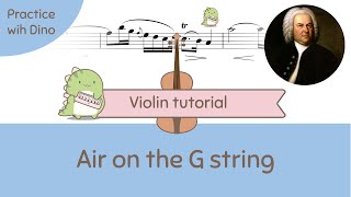 Air on the G String by Johann Sebastian Bach Violin Tutorial  Play along  Playing partner [upl. by Madai]