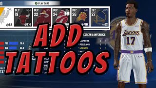 How to add tattoos  NBA 2K21 [upl. by Tamma]