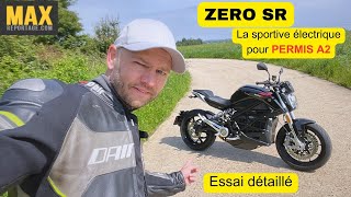 ZERO SR  une sportive électrique pour PERMIS A2 Essai détaillé [upl. by Sioux681]