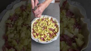 Torta pasta sfoglia con patate e salame Ricetta completa su antoniettapolcaroit ricette rustico [upl. by Ji]