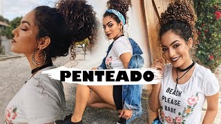 PENTEADO PARA CABELO CACHEADO  COQUE ESTILOSO  Mathira Menezes [upl. by Avrom]