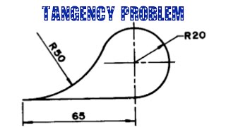 TANGENCY PROBLEM 1  Tangency  Tangency problems  Engineering drawing  Technical drawing [upl. by Ashton456]