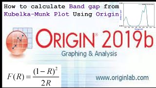 How to calculate Bandgap from KubelkaMunk plot using Origin2019b software [upl. by Ellevart]