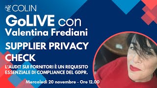 Supplier Privacy Check Audit GDPR dei fornitori [upl. by Nyledaj]