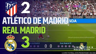 Penalty shootout Atletico Madrid 23 Real Madrid  LaLiga 202425 videogame simulation [upl. by Ellirehs]