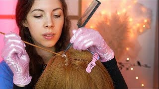 ASMR Scalp Check Dandruff Removal 💆‍♀️ Sleep Inducing Fake Snow [upl. by Deevan888]