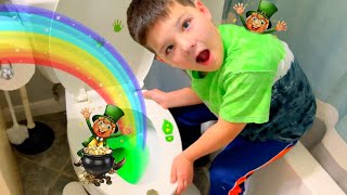 CALEB caught a Leprechaun in his DIY Leprechaun Trap For Kids 🌈 [upl. by Notnek]