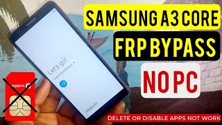 Samsung A3 CORE SMA013G Frp BypassGoogle Account Remove Without Pc  Fix All Errors 2024 Update [upl. by Fredek]