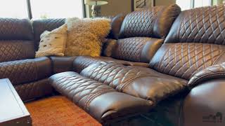 Comfortable Leather Reclining and Beautiful Details Takara Power Reclining Sectional [upl. by Haisej141]