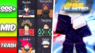 ANIME UNLIMITED TIER LIST [upl. by Iz351]