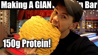 I made a GIANT protein bar  150g protein  No bake recipe [upl. by Mongeau142]