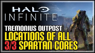 Outpost Tremonius All 33 Spartan Core Locations Halo Infinite [upl. by Suoirtemed]