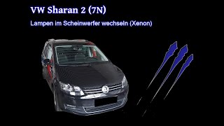 VW Sharan 2 7N XenonScheinwerferlampen wechseln  Tutorial [upl. by Nadab]