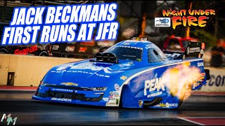 Jack Beckmans First Runs in John Forces Funny Car [upl. by Eiloj]