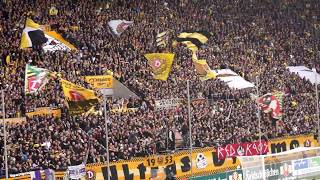 Dynamo Dresden fans chanting quotDy Dy Dy na na na mo mo moquot against Erzgebirge Aue [upl. by Eniluap]