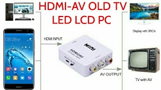 HDMI AV How To Connect Smartphone To OLD TV LED TV HDTV [upl. by Eeraj]