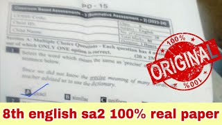 💯8th english cba3 sa2 question paper paper 2024 ap sa2 8th class english question paper 2024 [upl. by Runstadler]