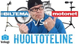 Millainen pyörän huoltoteline Biltema vs Motonet vertailu [upl. by Lindell638]