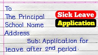 Application For Sick Leave  Application For Early Leave in English  Sick Leave Application [upl. by Neelav816]