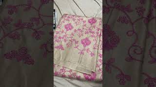 Tussar silk embroidery saree [upl. by Idmann]