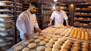 Legendary Turkish Breads Bread making process in a bread factory [upl. by Aili]