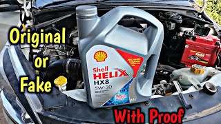 Shell Helix HX8 fully synthetic 5w30  How to check engine oil original or fake [upl. by Savill]