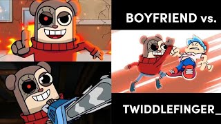 BOYFRIEND vs TWIDDLEFINGER Friday Night Funkin Logic  Cartoon Animation [upl. by Eilujna743]