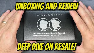 UNBOXING the 2023 Morgan and Peace Dollar TwoCoin Reverse Proof Set  Whats it worth RIGHT NOW [upl. by Ahusoj]