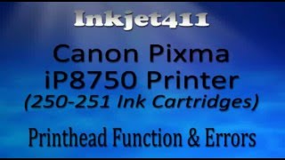 Canon Pixma iP8750 Printer Errors 250 251 Ink Cartridges [upl. by Lledrac301]