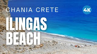 ILINGAS BEACH in CHANIA CRETE  Best Beaches in GREECE Travel Video 4K [upl. by Odiug]