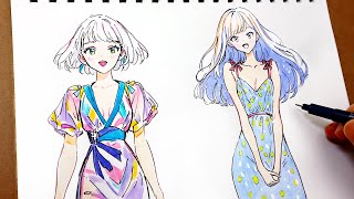 Drawing summer resort fashion [upl. by Suiravat]