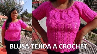 Blusa para damas a crochet Hojitas en Relieves VIDEO1 paso a paso [upl. by Skurnik]