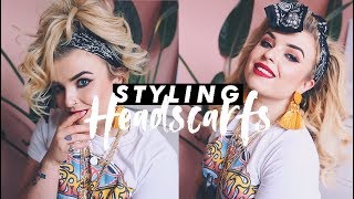 How to Style headscarves bandanas amp Curling hair [upl. by Witty]