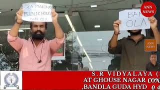 In a unique protest at an Ola showroom in Ashok Nagar Patancheru Hyderabad dissatisfied customer [upl. by Sabian]