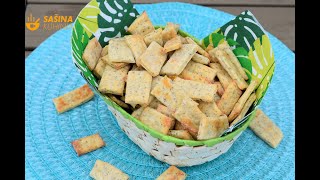 Krekeri od sira Cheese Crackers Recipe  Sašina kuhinja [upl. by Ardnasil]