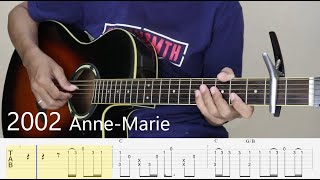 2002  ANNEMARIE  Fingerstyle Guitar Tutorial TAB more Slap for advance level [upl. by Anitrak]