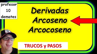 Derivadas del arcoseno y arcocoseno Derivar funciones trigonométricas inversa [upl. by Bordiuk317]