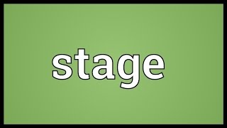 Stage Meaning [upl. by Nerin]